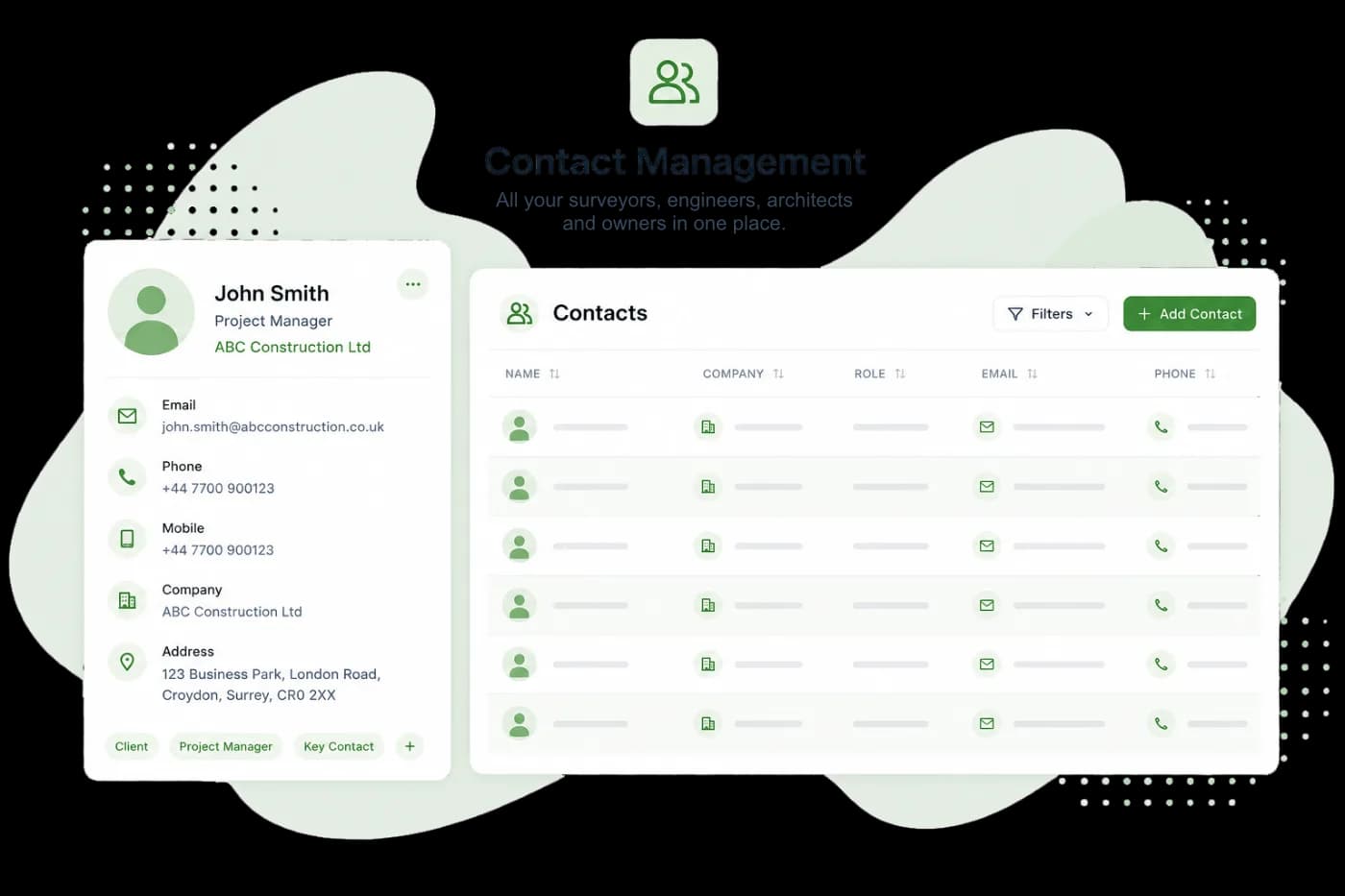 Contact management graphic.