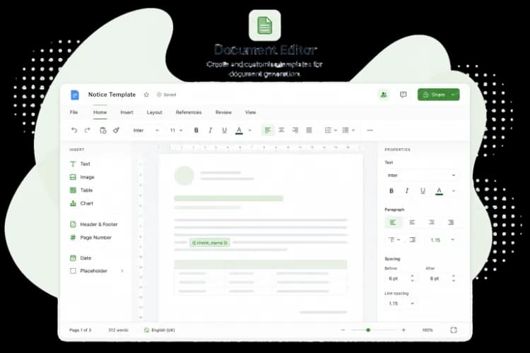 Word / Docx editor graphic.