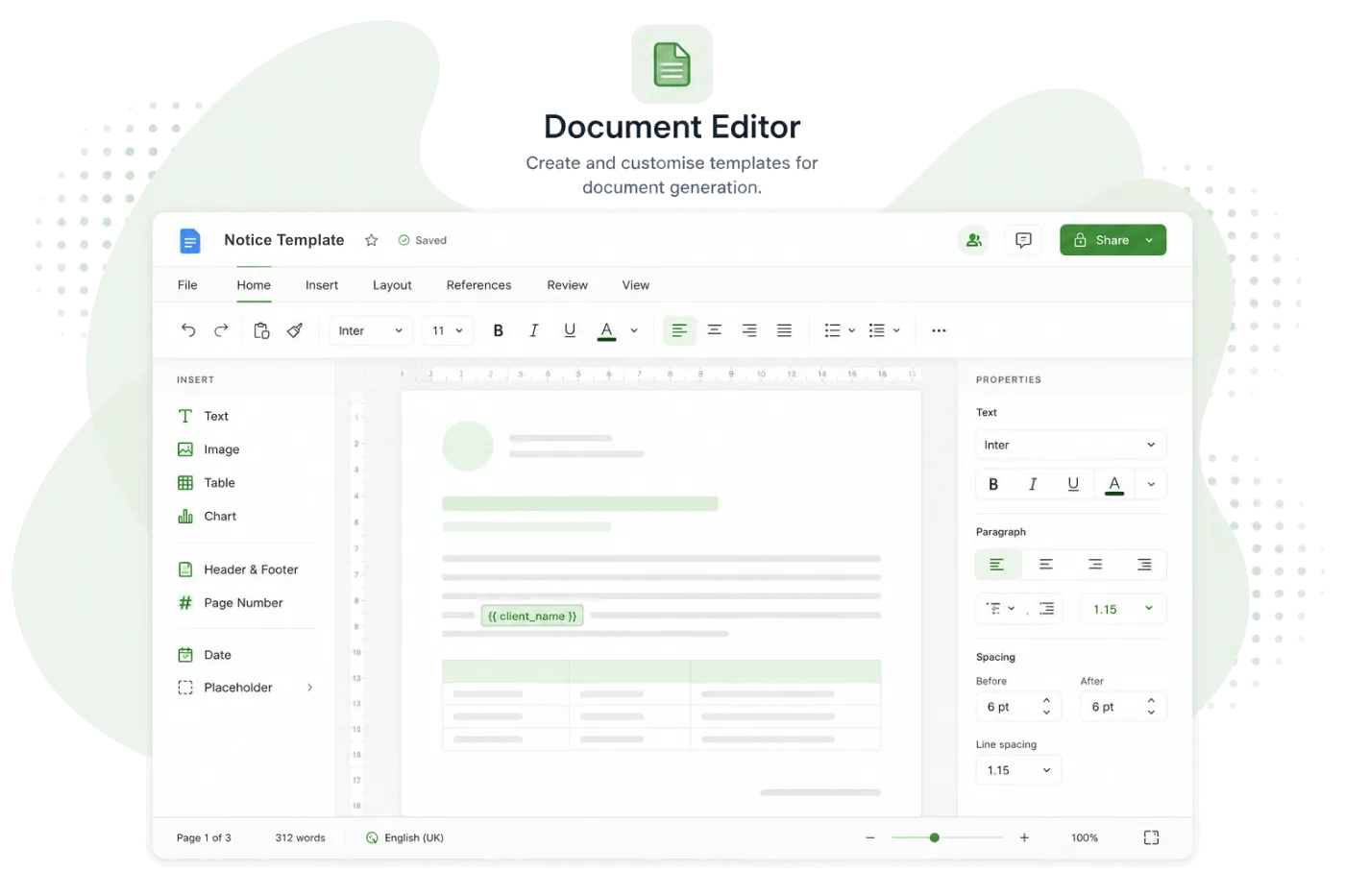 Word / Docx editor graphic.